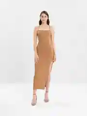 Карамельный платье женское с открытой спиной, на завязках, лапша