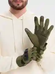 Зеленый перчатки тактические, с защитой