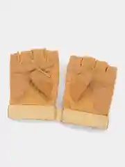 Песочный хаки перчатки тактические с защитой, без пальцев