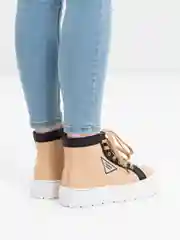 Бежевый женские кеды высокие