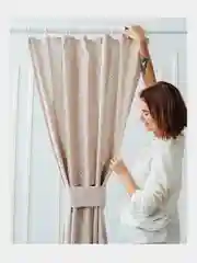 Карамельный комплект штор для кухни LeoHome, с подхватом, 1 штука