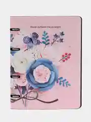 Тетрадь на кольцах А5 180х220мм, 80л, под кожу, BRAUBERG VISTA, Bouquet, 112123
