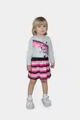 Коралловый платье трикотажное, повседневное, с длинным рукавом, для девочки, pink