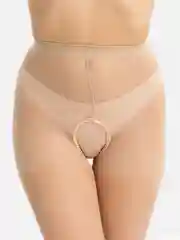Бежевый колготки женские с вырезом в интимных местах