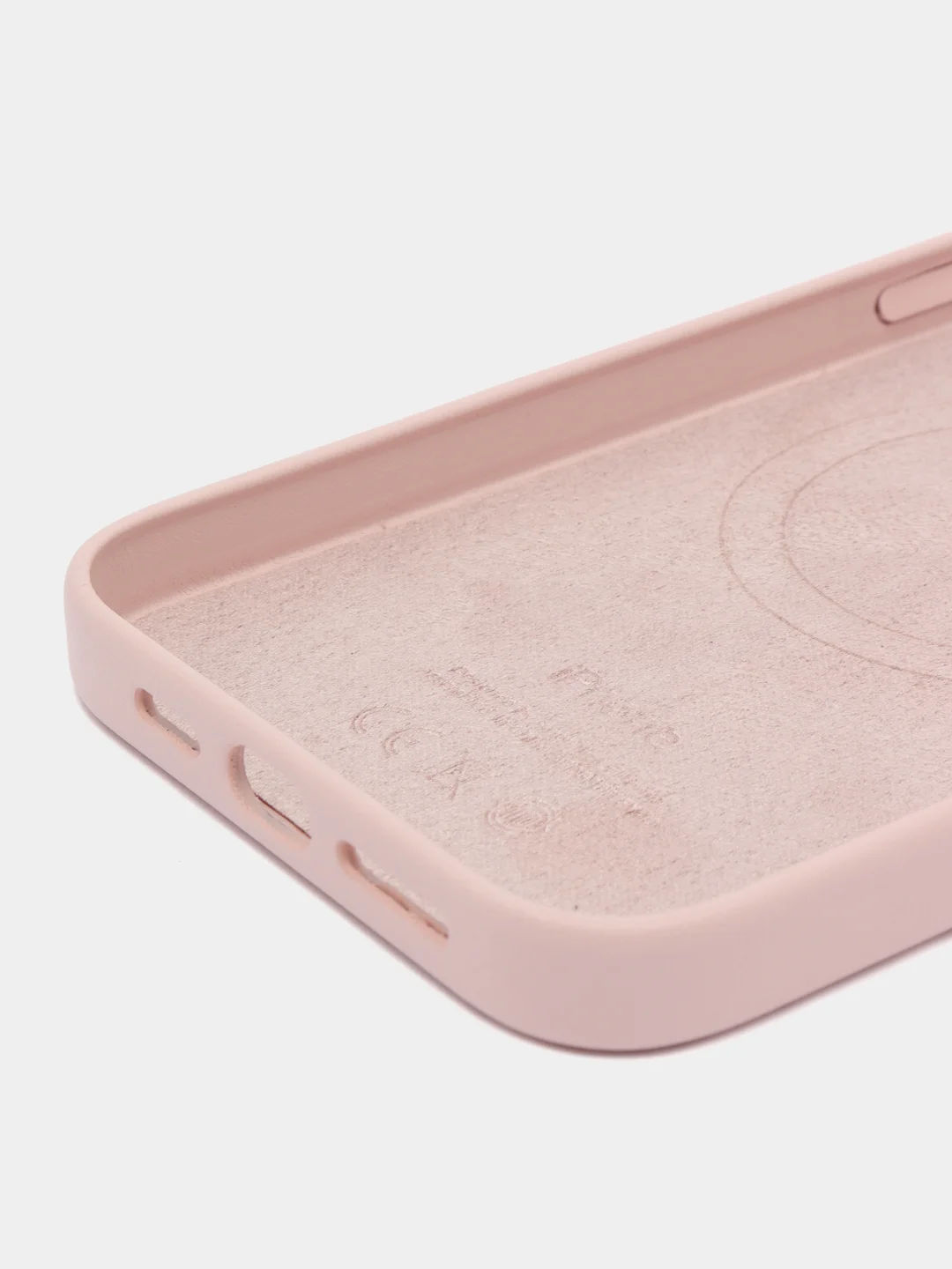 Розовый leather case iPhone 11/12/13/14/15 Mini/Pro/Pro Max MagSafe, с анимацией
