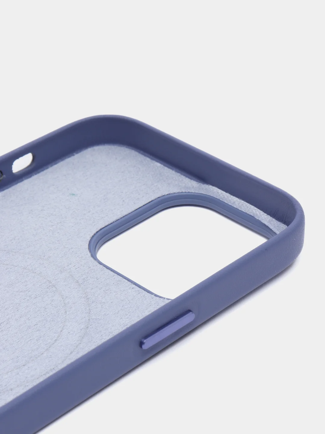 Голубой leather case iPhone 11/12/13/14/15 Mini/Pro/Pro Max MagSafe, с анимацией