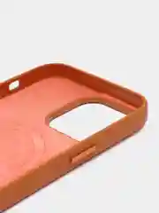 Светло-оранжевый leather case iPhone 11/12/13/14/15 Mini/Pro/Pro Max MagSafe, с анимацией