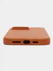 Светло-оранжевый leather case iPhone 11/12/13/14/15 Mini/Pro/Pro Max MagSafe, с анимацией
