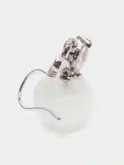 Белый серьги с подвеской Яблочко