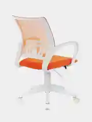 Кресло BRABIX Fly MG-396W, с подлокотниками, пластик белый, сетка, оранжевое, 532401