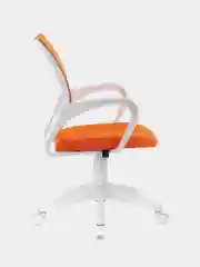 Кресло BRABIX Fly MG-396W, с подлокотниками, пластик белый, сетка, оранжевое, 532401