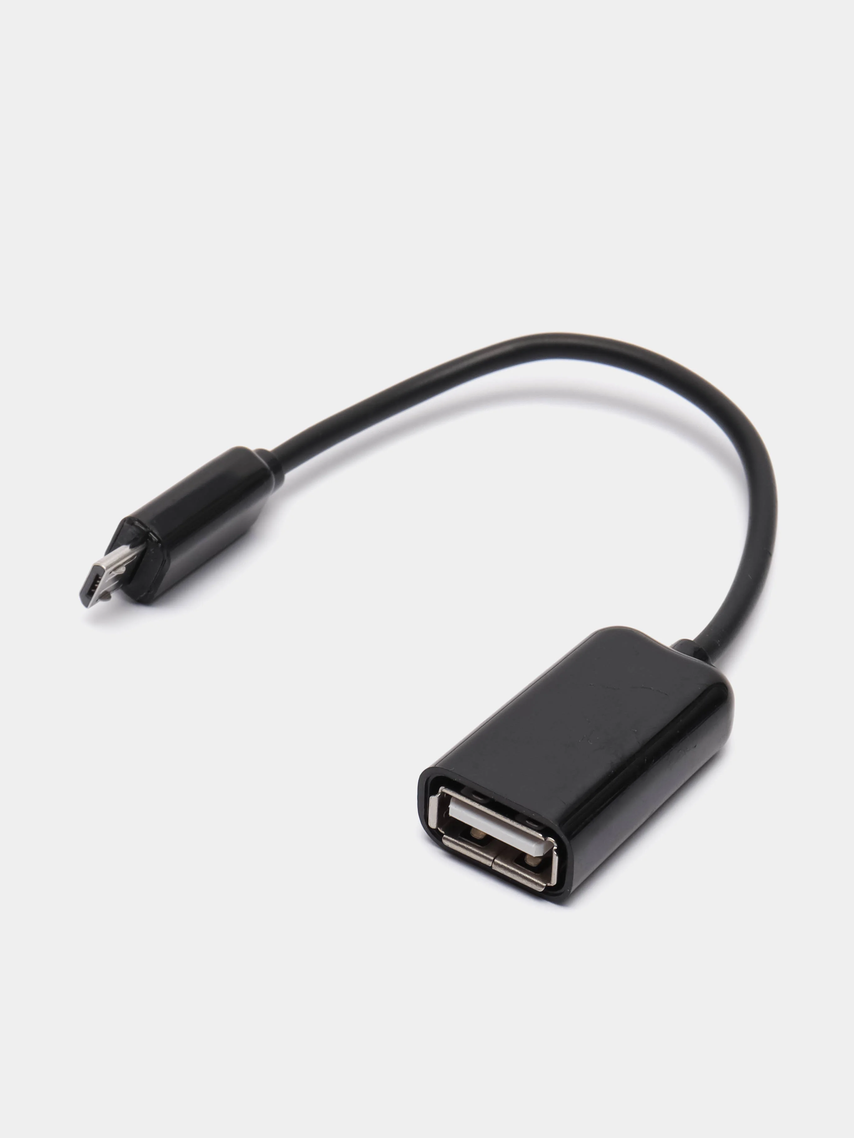 Угольный otg-переходник micro USB на USB, с проводом