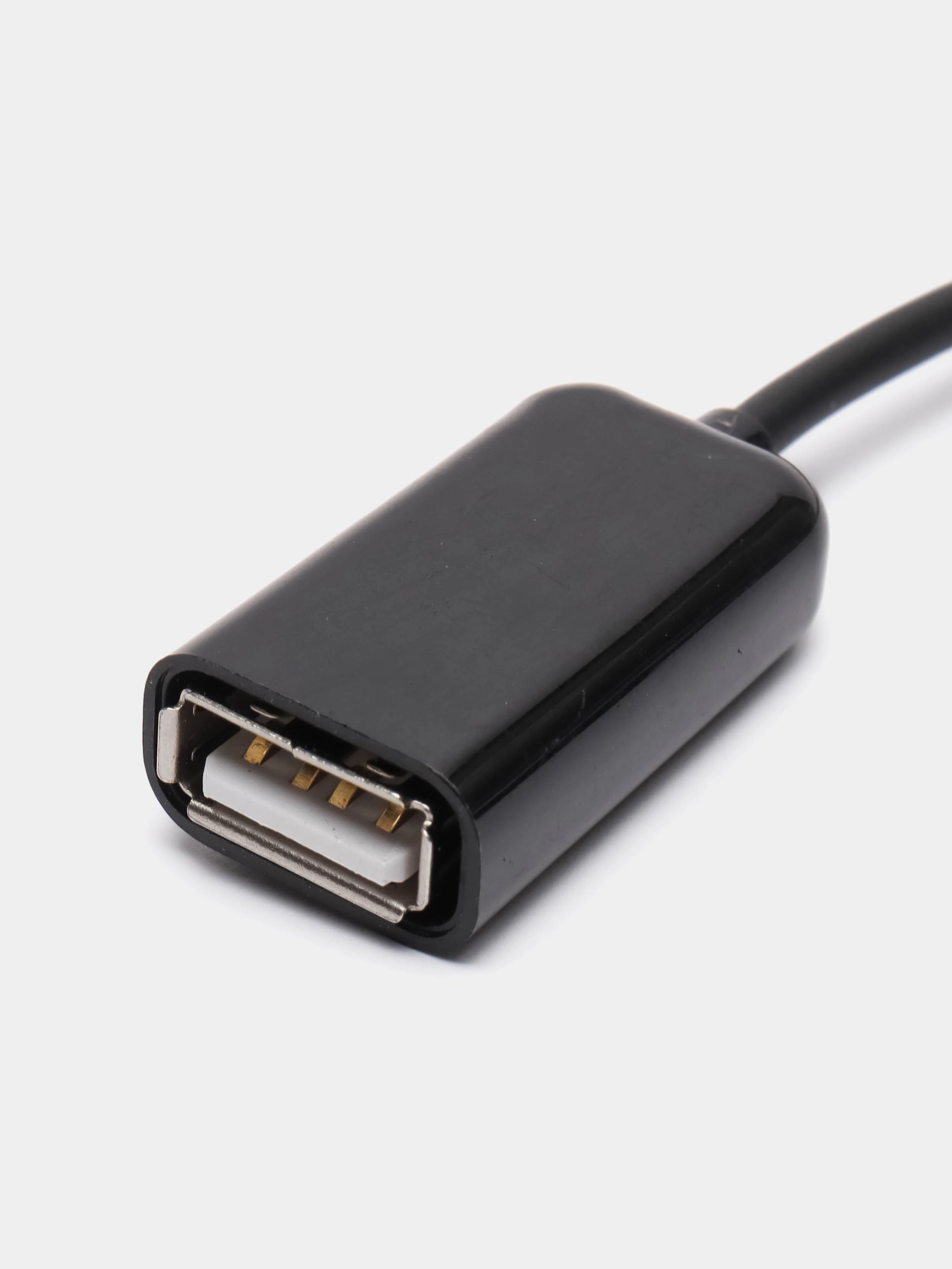 Угольный otg-переходник micro USB на USB, с проводом