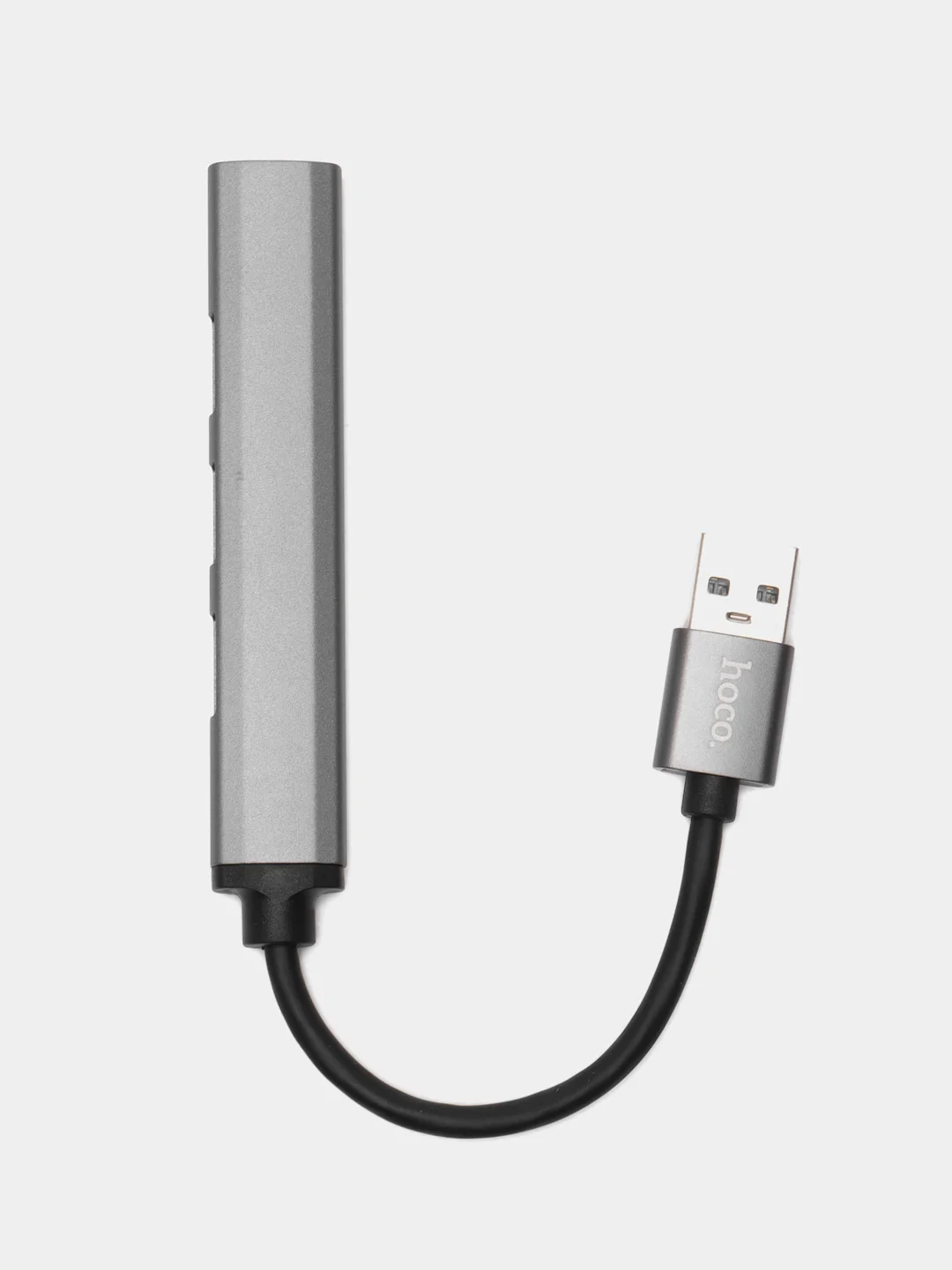 Серый usb-концентратор Hoco HB26, переходник 4 USB-порта, хаб разветвитель, адаптер