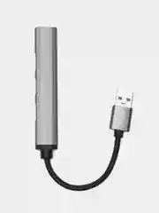Серый usb-концентратор Hoco HB26, переходник 4 USB-порта, хаб разветвитель, адаптер