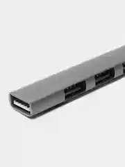 Серый usb-концентратор Hoco HB26, переходник 4 USB-порта, хаб разветвитель, адаптер
