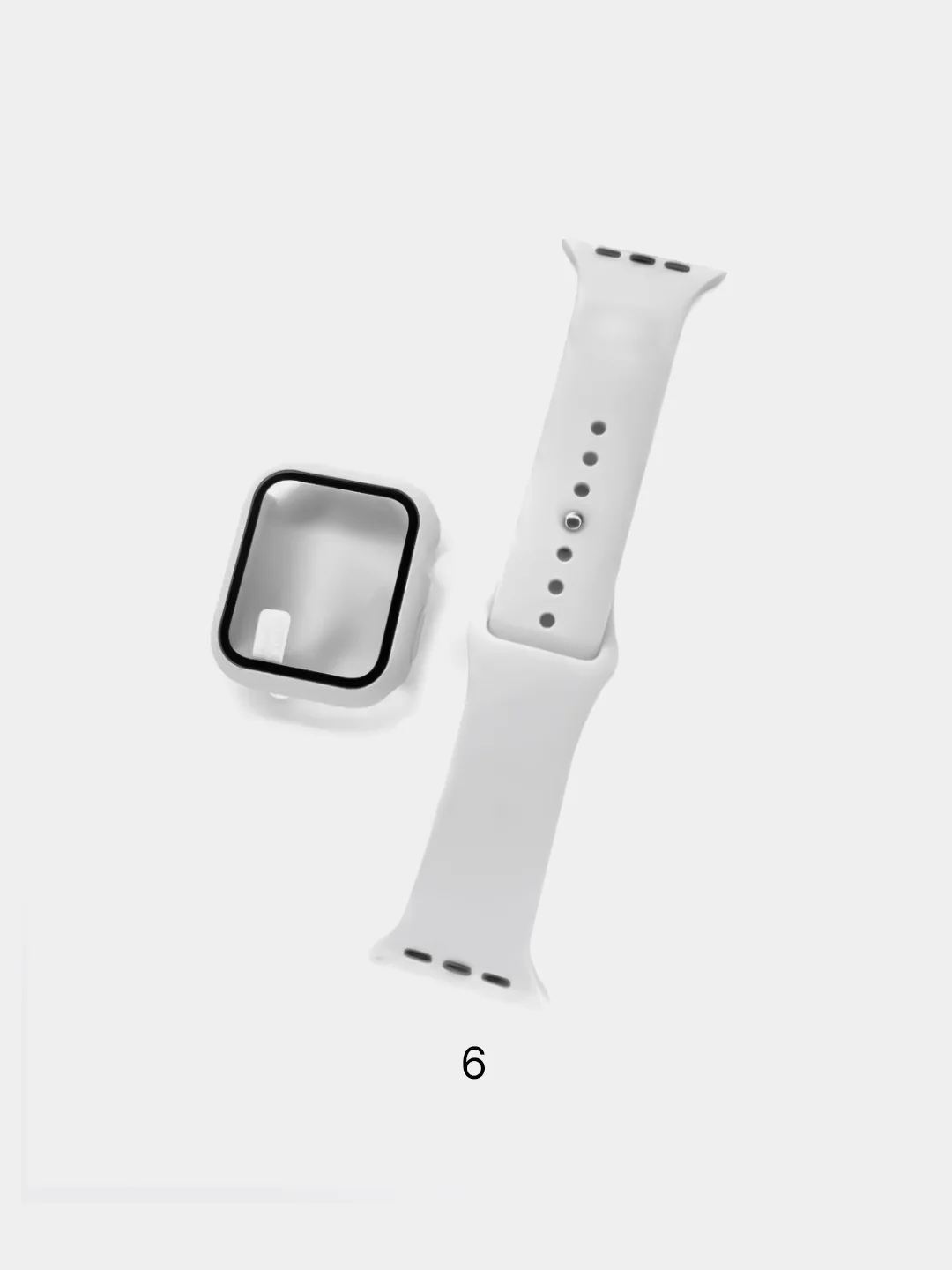 Силиконовый ремешок+чехол-накладка со стеклом для Apple watch 1, 2, 3, 4, 5, 6, 7, 8, se