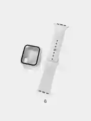 Силиконовый ремешок+чехол-накладка со стеклом для Apple watch 1, 2, 3, 4, 5, 6, 7, 8, se