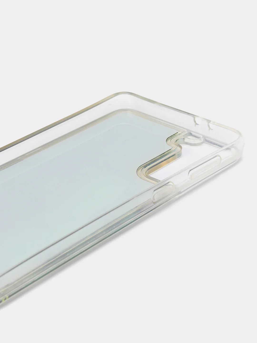 Голубой чехол силиконовый жидкий с блестками Samsung S21 Plus + Ultra