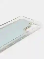 Голубой чехол силиконовый жидкий с блестками Samsung S21 Plus + Ultra