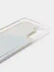 Бежевый чехол силиконовый жидкий с блестками Samsung S21 Plus + Ultra