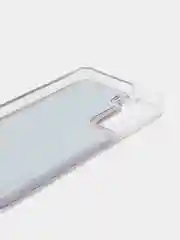 Пурпурный чехол силиконовый жидкий с блестками Samsung S21 Plus + Ultra