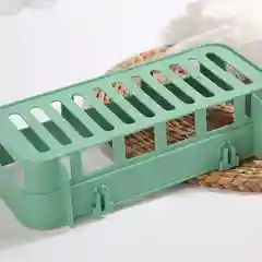 Зеленый полка для ванной комнаты прямая на креплениях липучках