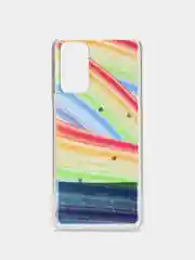 Горчичный чехол силиконовый жидкий с блестками Huawei Honor 10X Lite 8C 8A Y6 2019