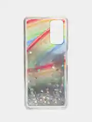 Горчичный чехол силиконовый жидкий с блестками Huawei Honor 10X Lite 8C 8A Y6 2019