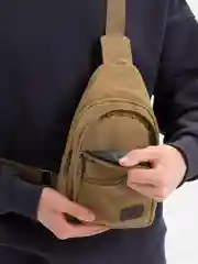 Золотистый хаки рюкзак повседневный, на одно плечо