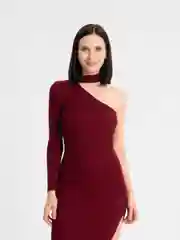 Багровый облегающее платье
