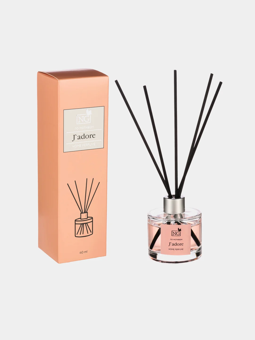 Диффузор ароматический с палочками по мотивам духов "Home Parfume", аромадиффузор, 40 мл
