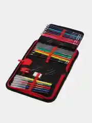 Пенал BRAUBERG с наполнением, 1 отд, 1 откидная планка, 24 предмета, 21х14см,Colorful lion
