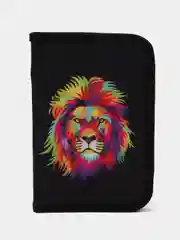 Пенал BRAUBERG с наполнением, 1 отд, 1 откидная планка, 24 предмета, 21х14см,Colorful lion