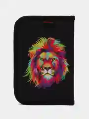 Пенал BRAUBERG с наполнением, 1 отд, 1 откидная планка, 24 предмета, 21х14см,Colorful lion