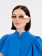 Бежевый солнцезащитные очки прямоугольные
