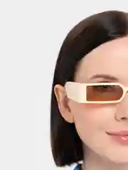Бежевый солнцезащитные очки прямоугольные