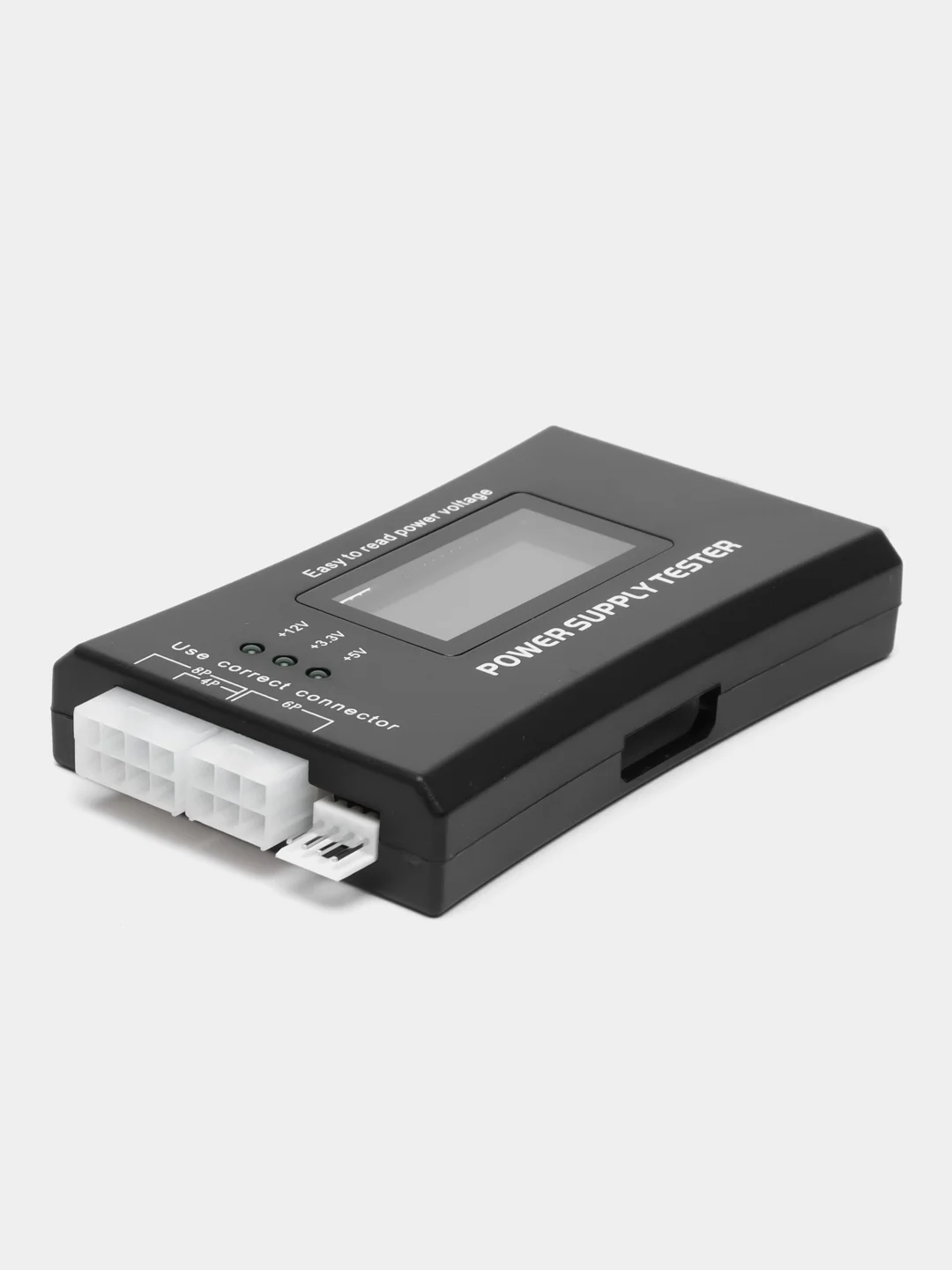 Тестер для блоков питания ПК, Компьютера (Tester ATX) c ЖК дисплеем LCD 4-24pin/Sata, 3.3-12V