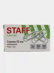 Скрепки большие STAFF, оцинкованные, 50 мм, 50 штук