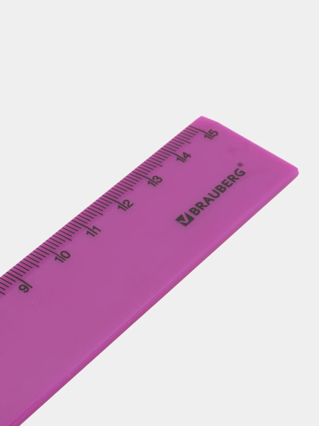 Фиолетовый линейка пластиковая 15 см BRAUBERG "NEON", непрозрачная, ассорти,