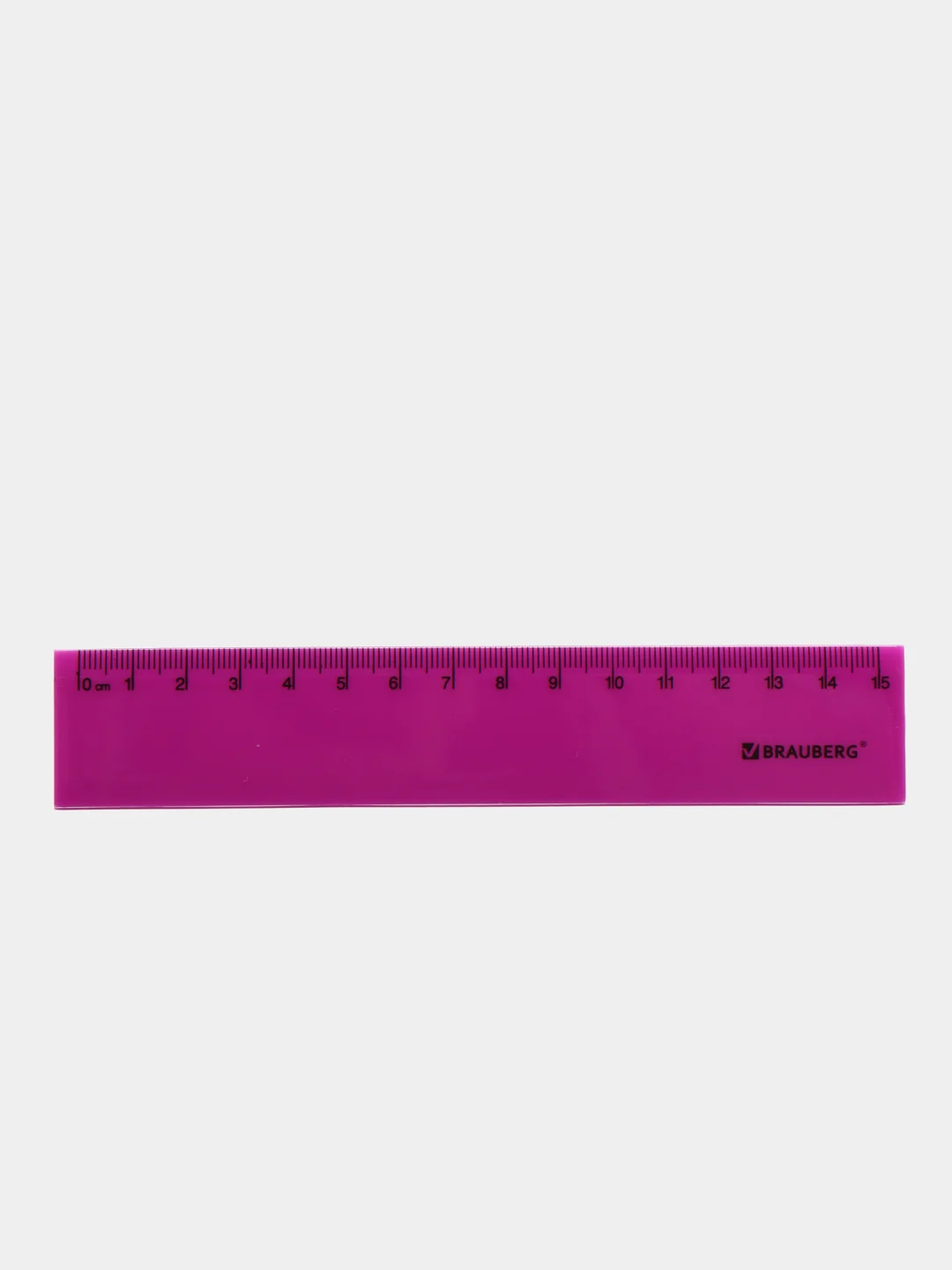 Фиолетовый линейка пластиковая 15 см BRAUBERG "NEON", непрозрачная, ассорти,