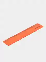 Оранжевый линейка пластиковая 15 см BRAUBERG "NEON", непрозрачная, ассорти,