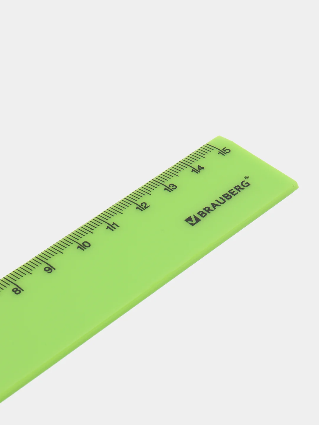 Лайм линейка пластиковая 15 см BRAUBERG "NEON", непрозрачная, ассорти,