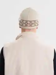Бежевый меланж мужская шапка "Стен" с подкладом на флисе
