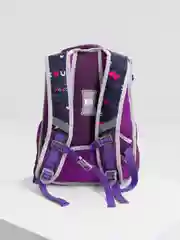 Портфель школьный, для девочки, ранец с ортопедической спинкой, с цветами, фиолетовый