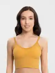 Горчичный базовый топ женский