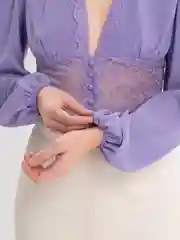 Сиреневый топ женский, из шифона
