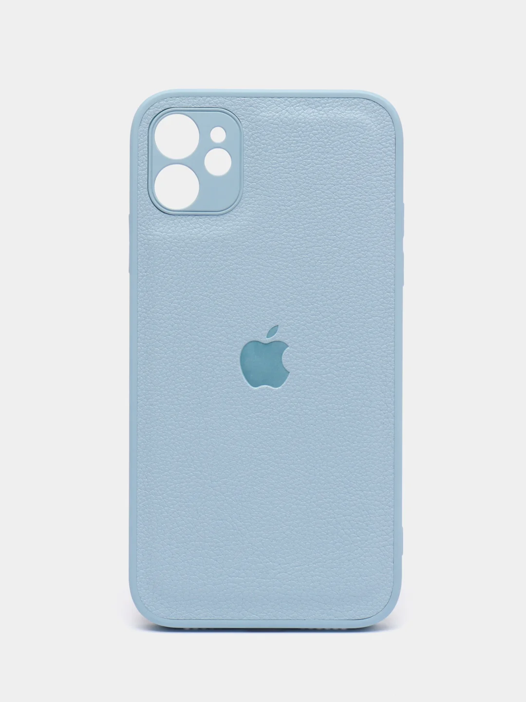Голубой чехол кожаный для Apple iPhone XR, 11, 12, 13, Pro, ProMax