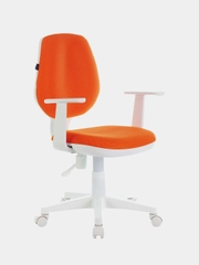 Кресло BRABIX Fancy MG-201W, с подлокотниками, пластик белый, оранжевое TW-96-1, 532410