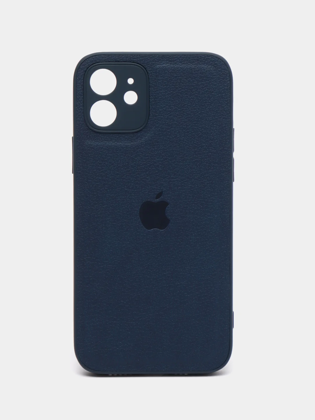 Темно-синий чехол кожаный для Apple iPhone XR, 11, 12, 13, Pro, ProMax